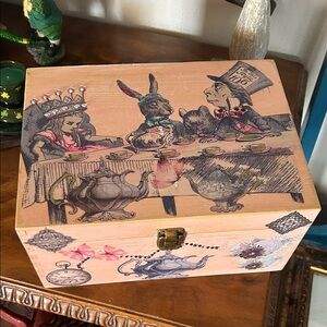 Alice in Wonderland Themed Wooden Box